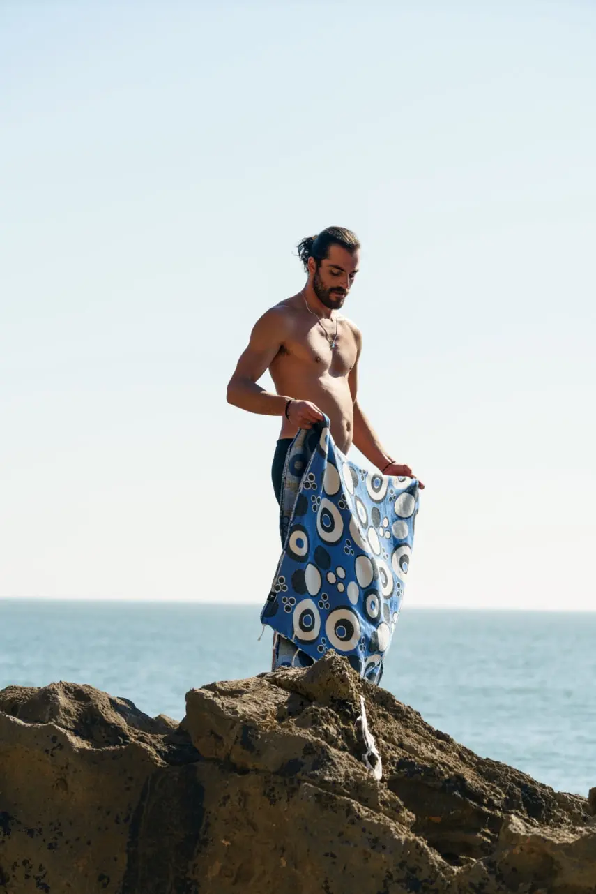 Futah - Vortex Azul & Preto Toalha de Praia (6)