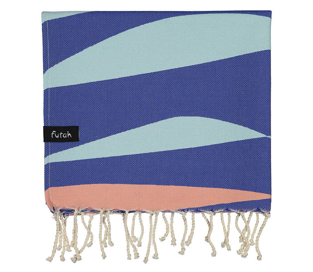 Futah - Sea Storm Bleue Serviette Enfant (3)
