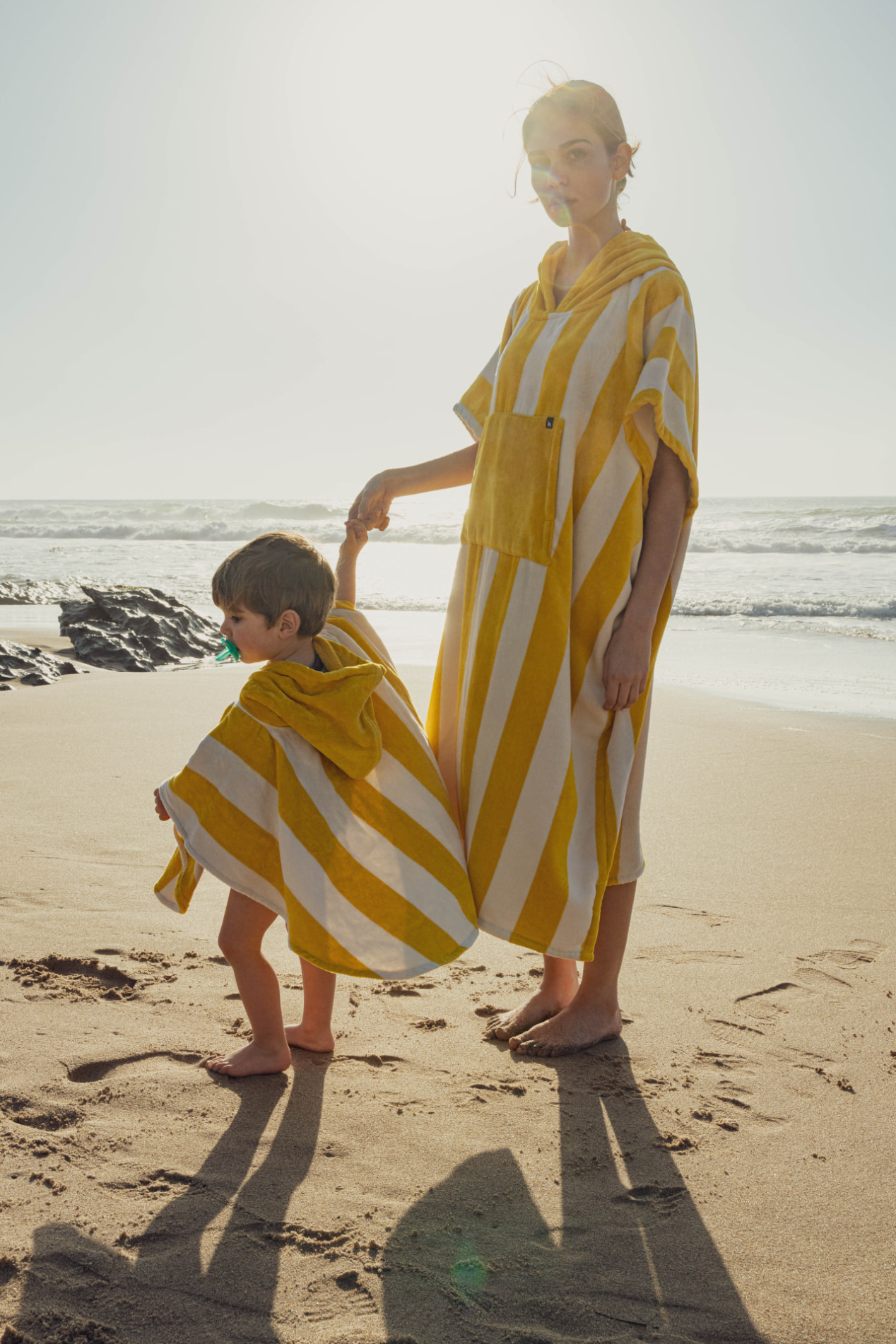 Futah - Bedu Jaune Moutarde Poncho Épongé Bébé (3)