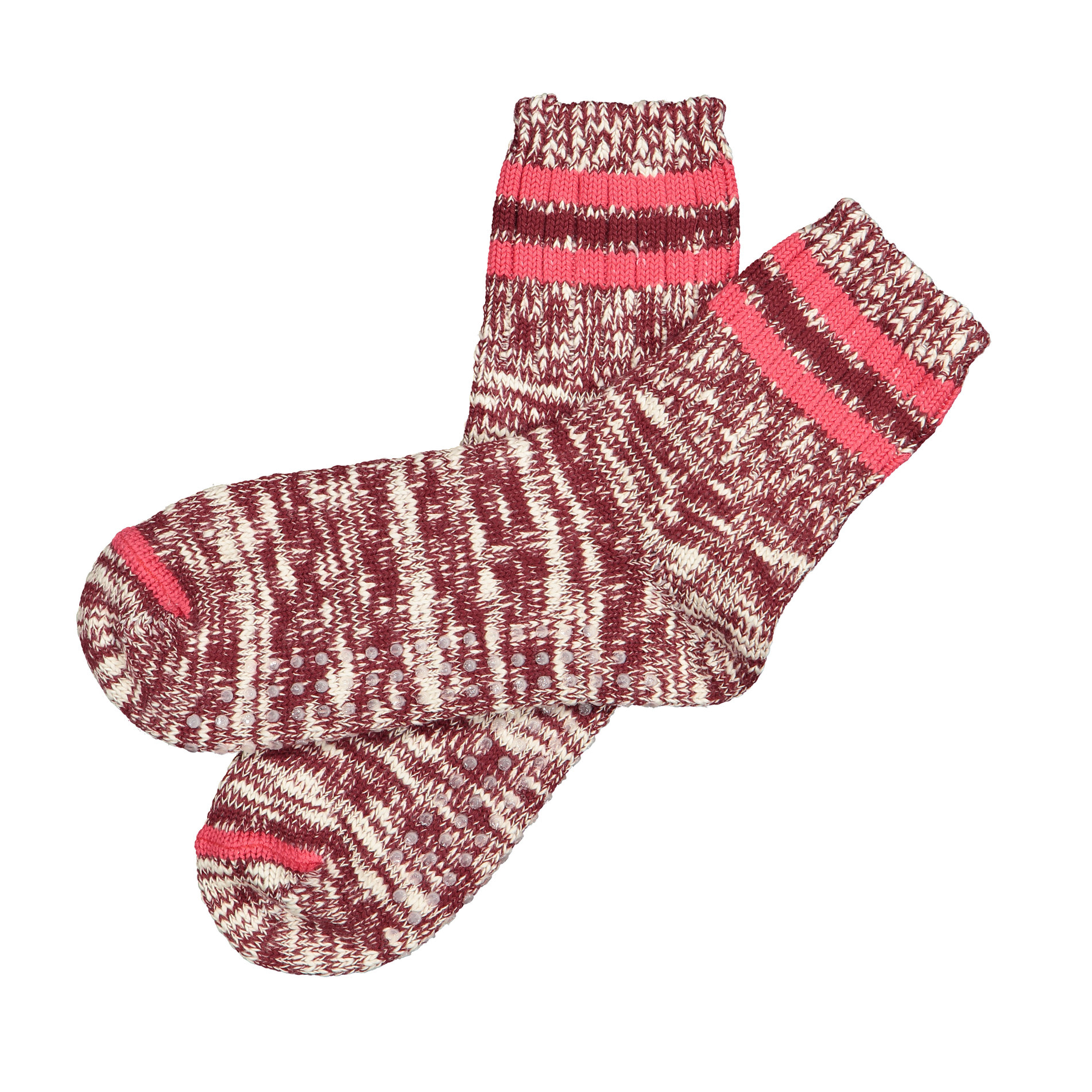 Futah - Chaussettes en coton flammé Bordeaux (2)