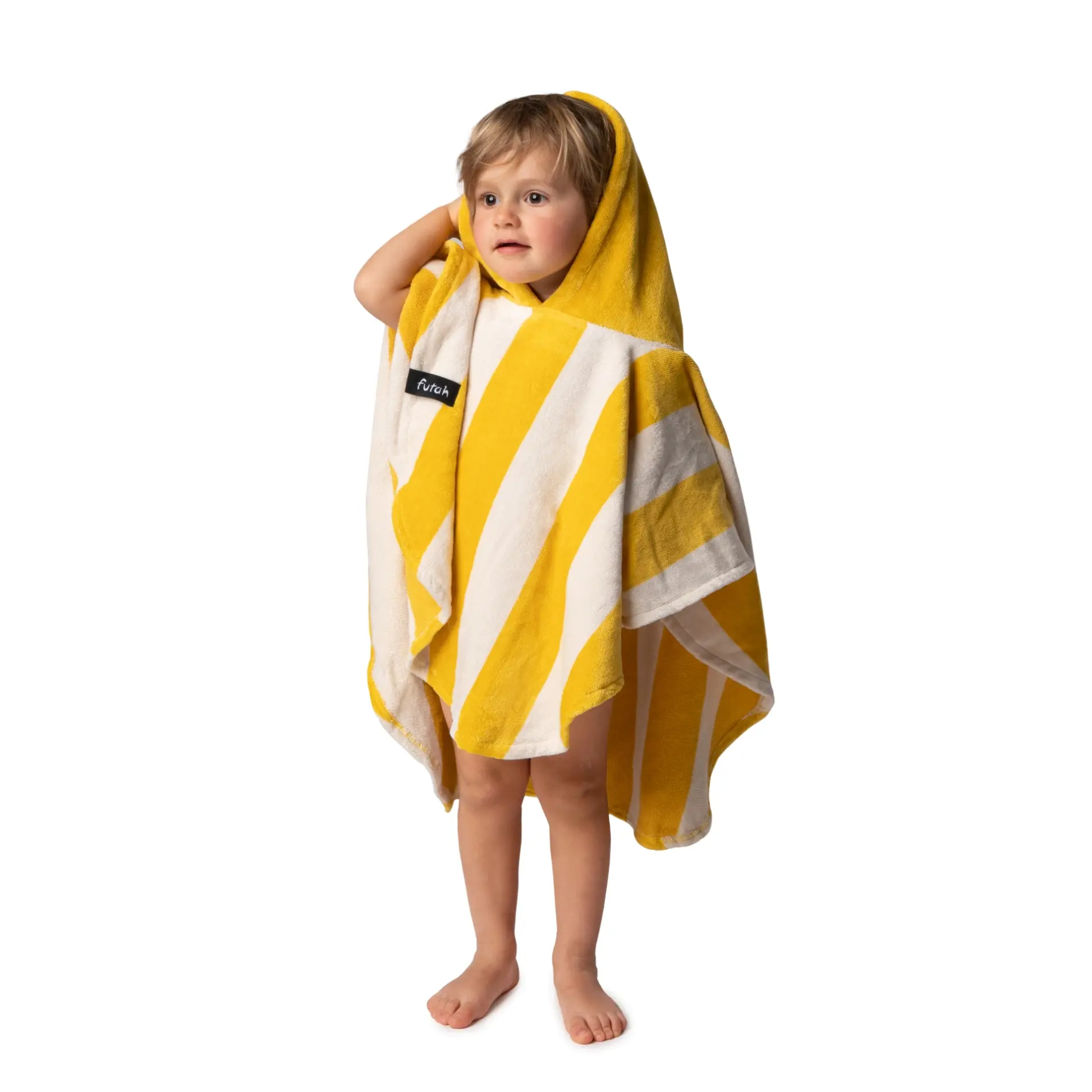 Futah - Bedu Jaune Moutarde Poncho Épongé Bébé (2)