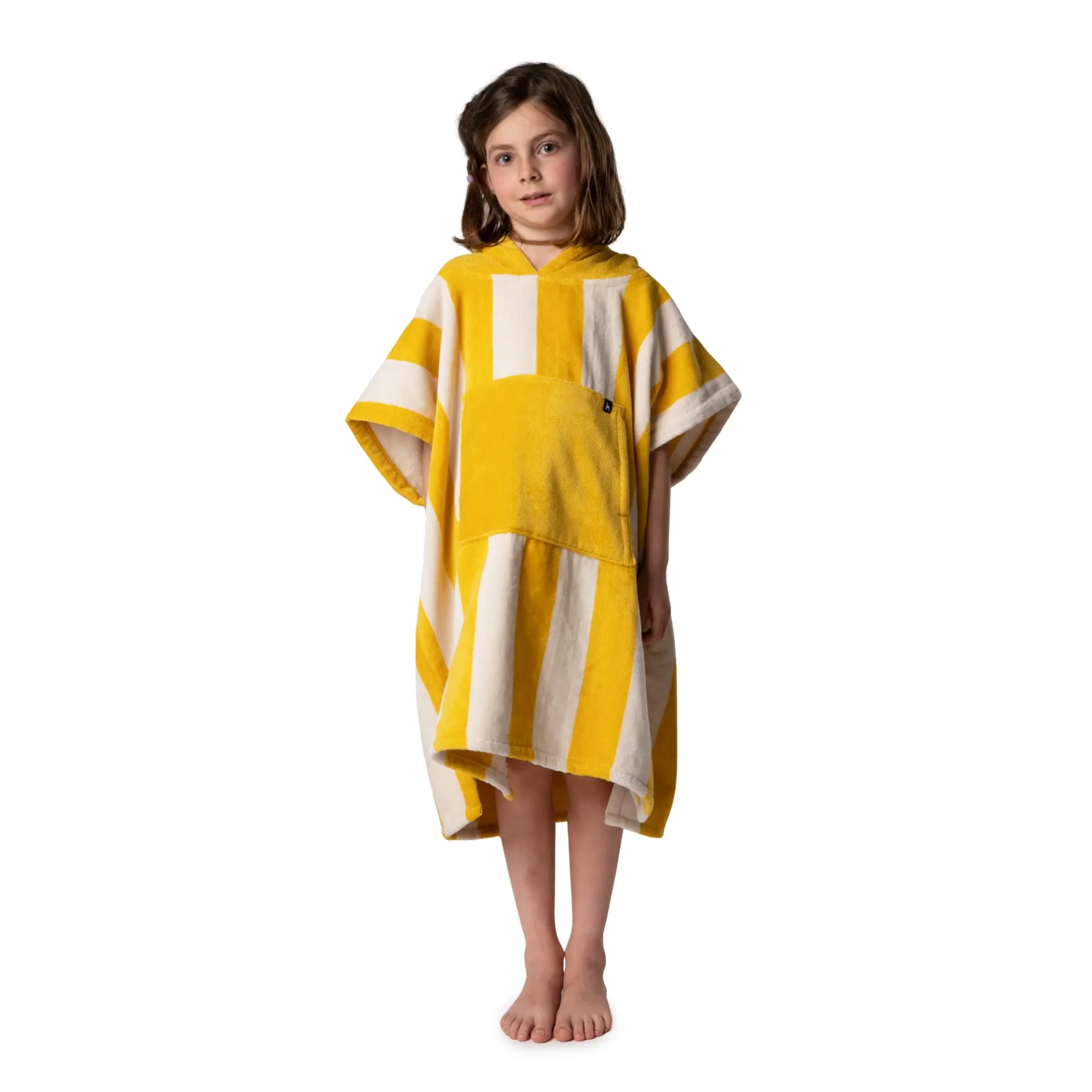 Futah - Bedu Jaune Moutarde Poncho Épongé Enfant (2)