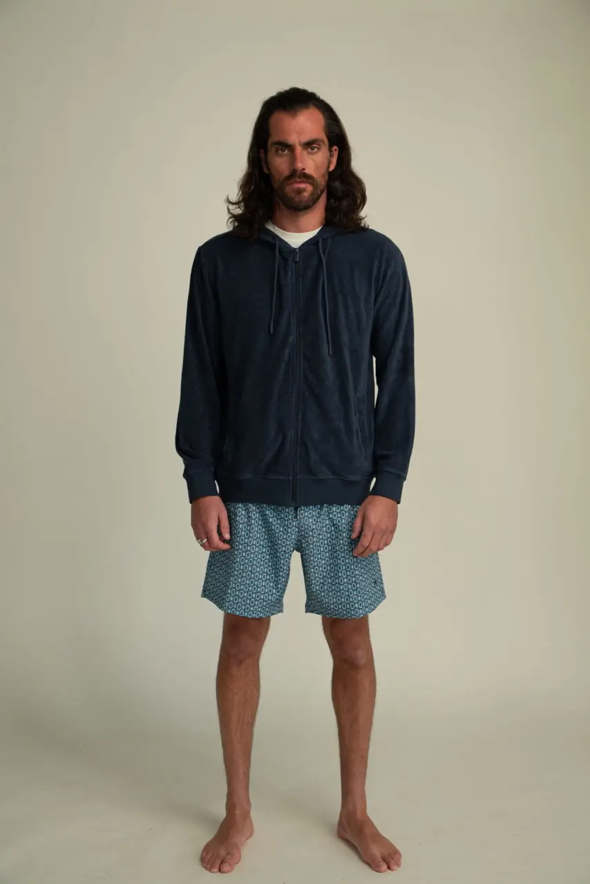 Futah - Sweat à capuche en éponge Bleu (3)