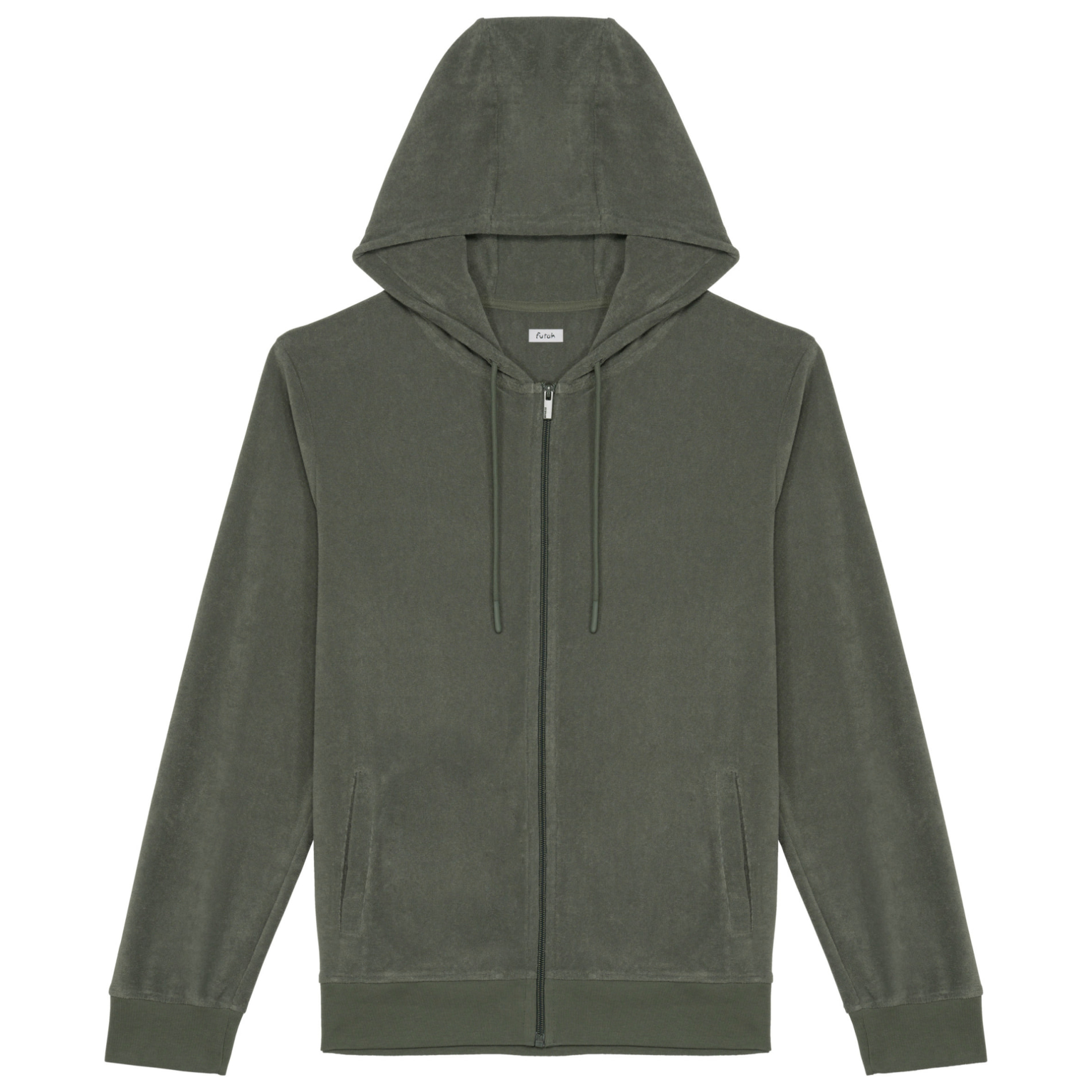 Futah - Sweat à capuche en éponge Kaki (1)