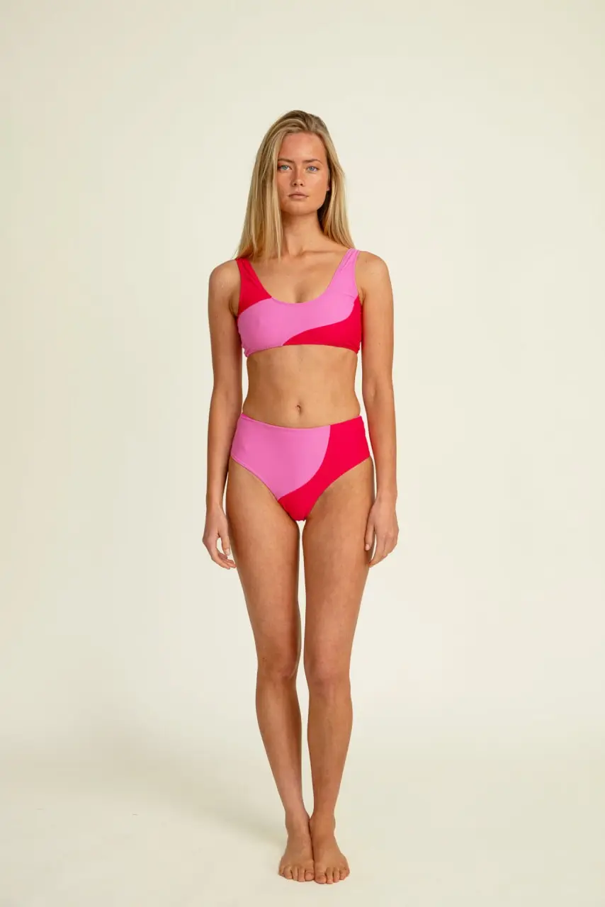 Futah - Aether Cor de Rosa & Coral Bikini Top (3)