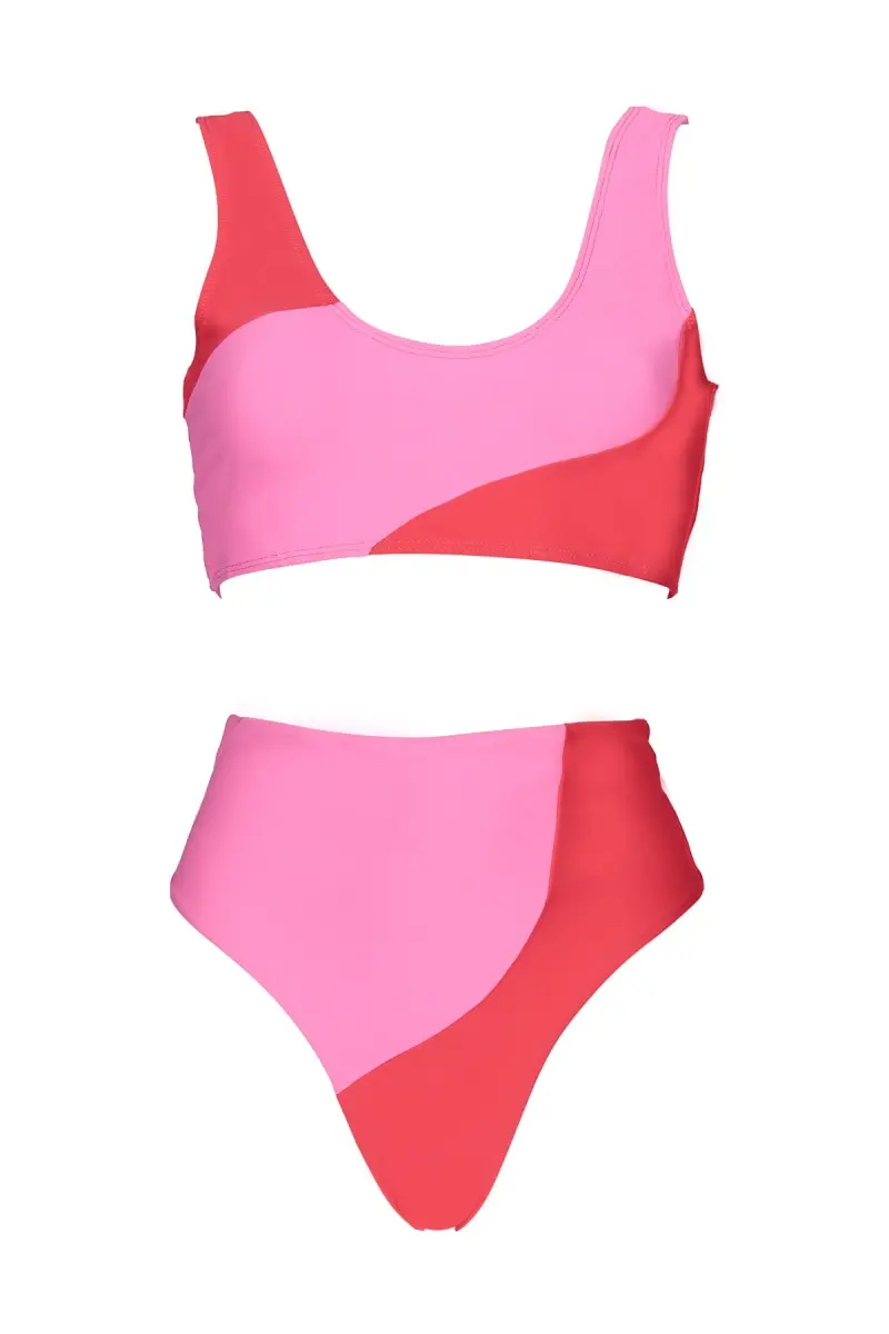 Futah - Aether Cor de Rosa & Coral Bikini Top (6)