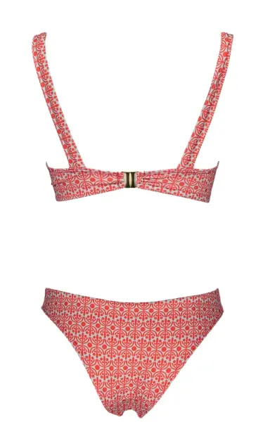 Flora Azul Aquático & Coral Bikini Bralette (2)