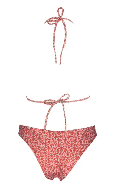 Flora Azul Aquático & Coral Bikini Triângulo (2)
