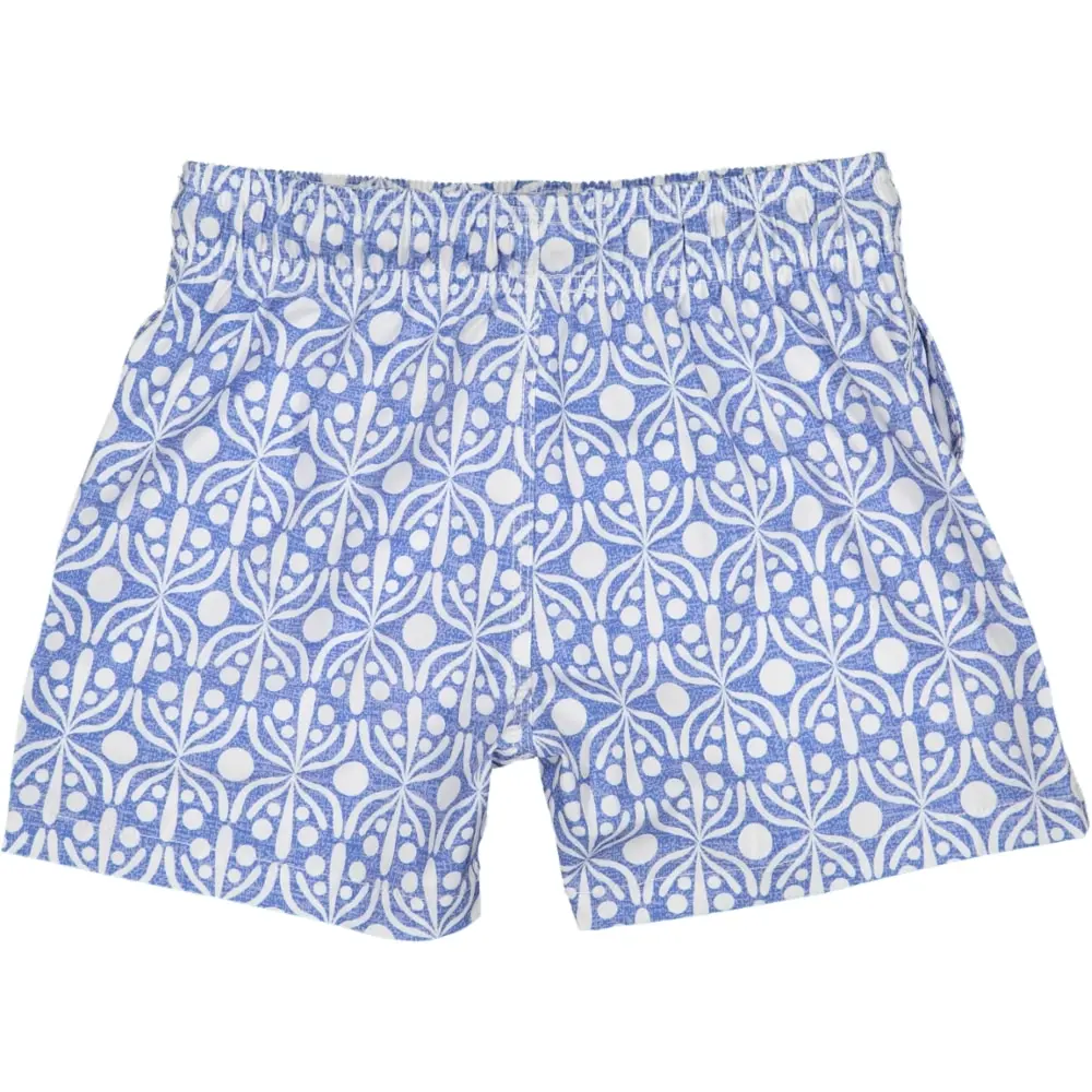 Futah - Short de Bain Enfant Bleu & Blanc Flora (3)