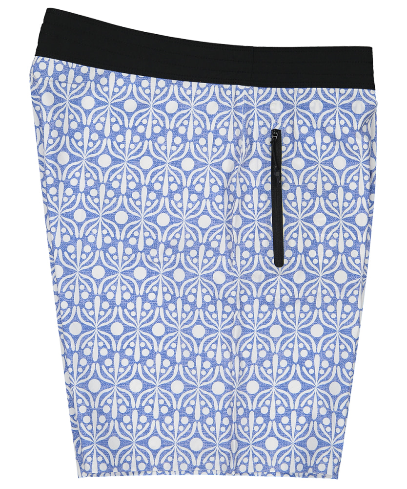 Futah - Calções de Banho Flora Azul & Branco (6)
