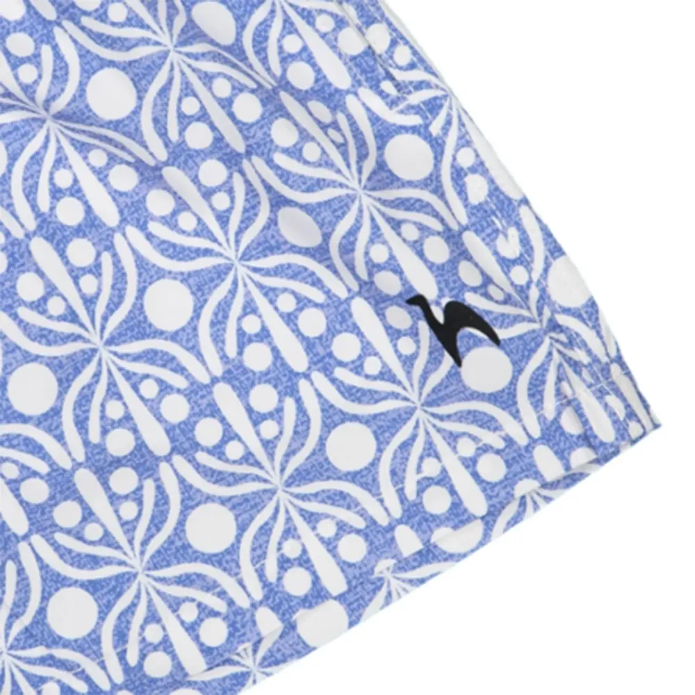 Futah - Short de Bain Enfant Bleu & Blanc Flora (4)