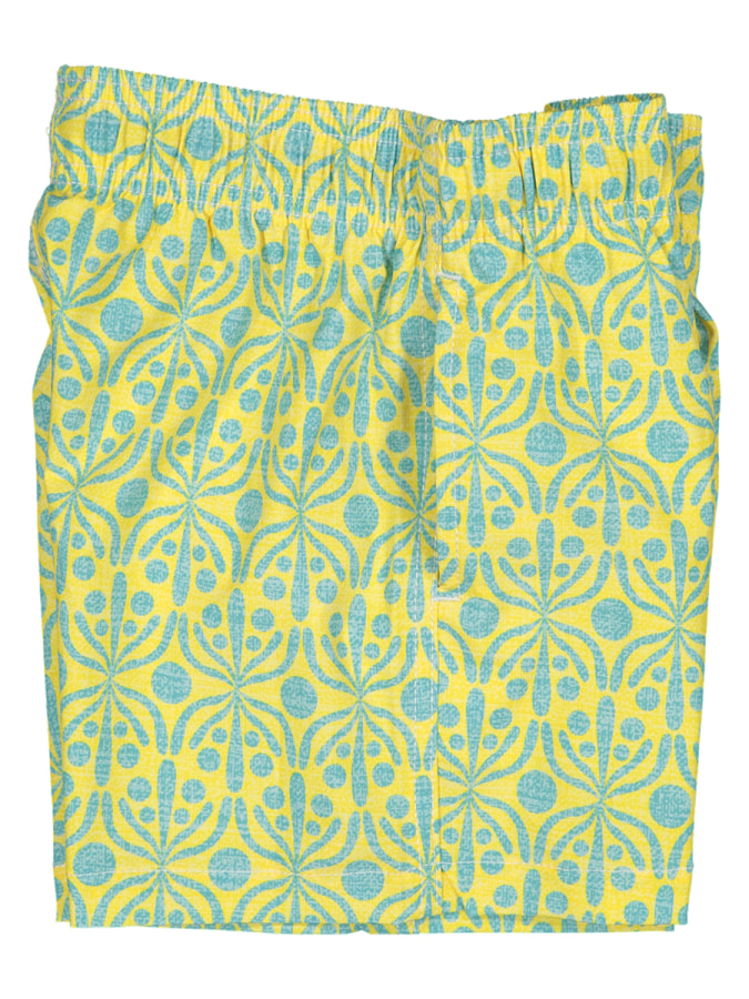 Futah - Calções de Banho de Criança Flora Amarelo & Água (4)