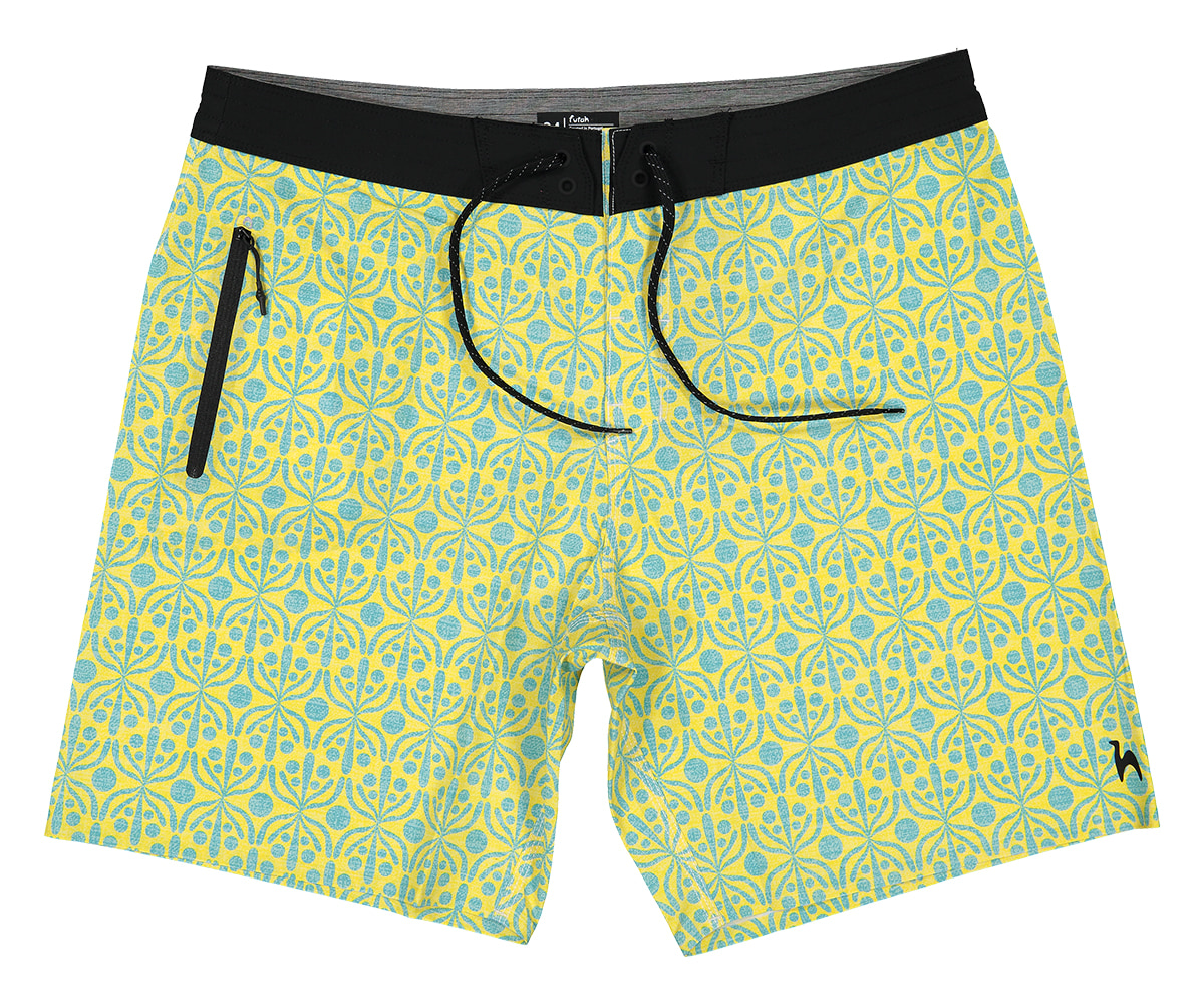 Futah - Calções de Banho Flora Amarelo & Água (4)