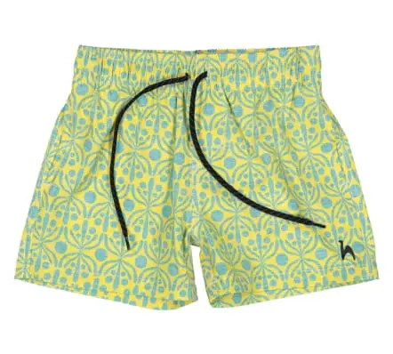 Short de Bain Enfant Jaune & Eau Flora