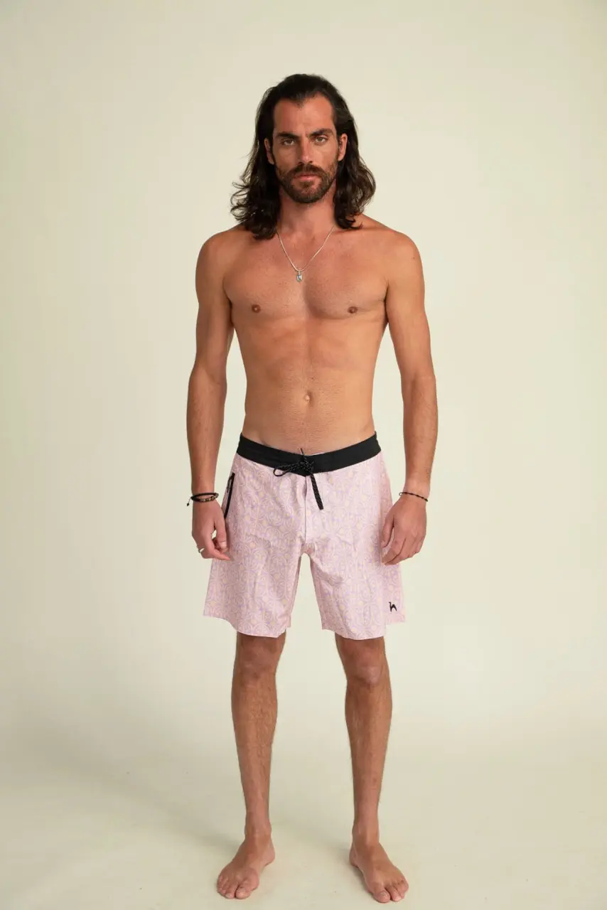 Futah - Short de Bain Moka & Violet Flora (1)