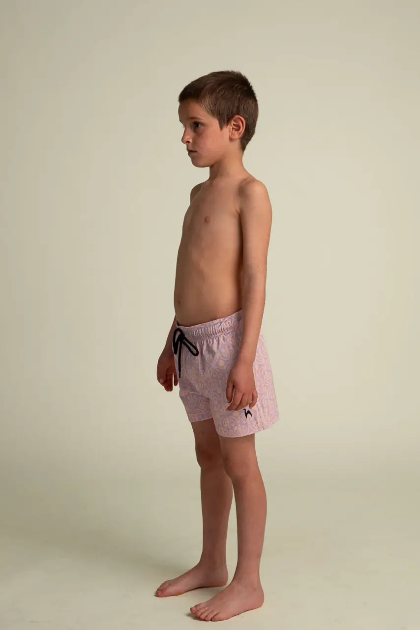 Futah - Short de Bain Enfant Moka & Violet Flora (2)