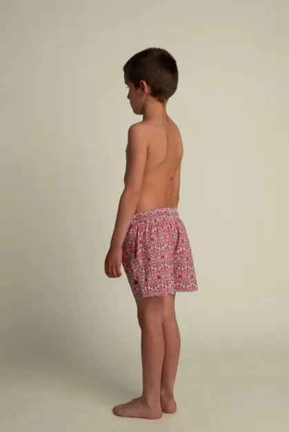 Short de Bain Enfant Aquatique & Rouge Flora (2)