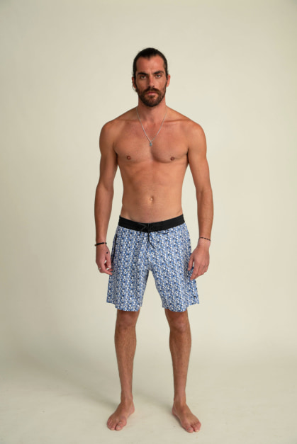Short de Bain Bleu & Blanc Vortex (2)