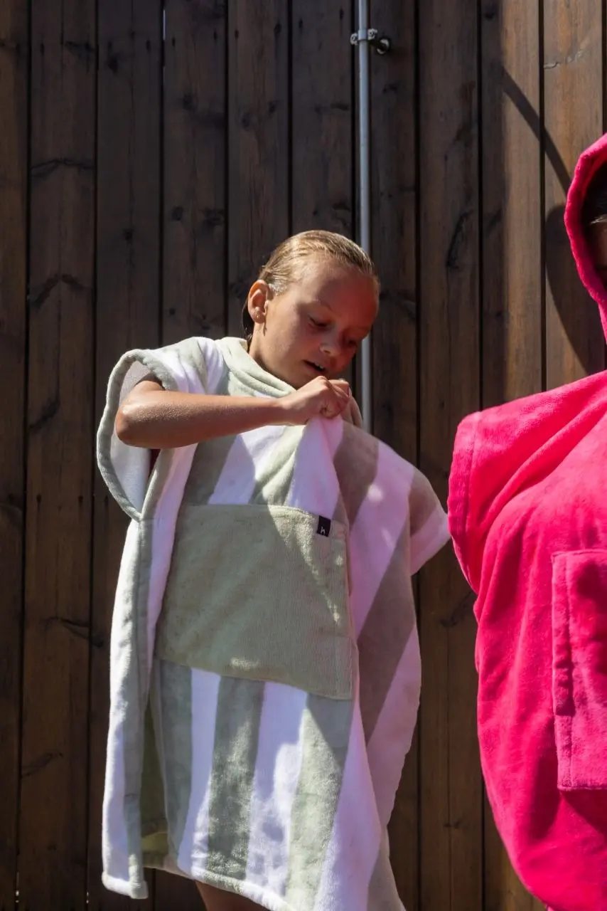 Futah - Bedu Vert Poncho Épongé Enfant (3)
