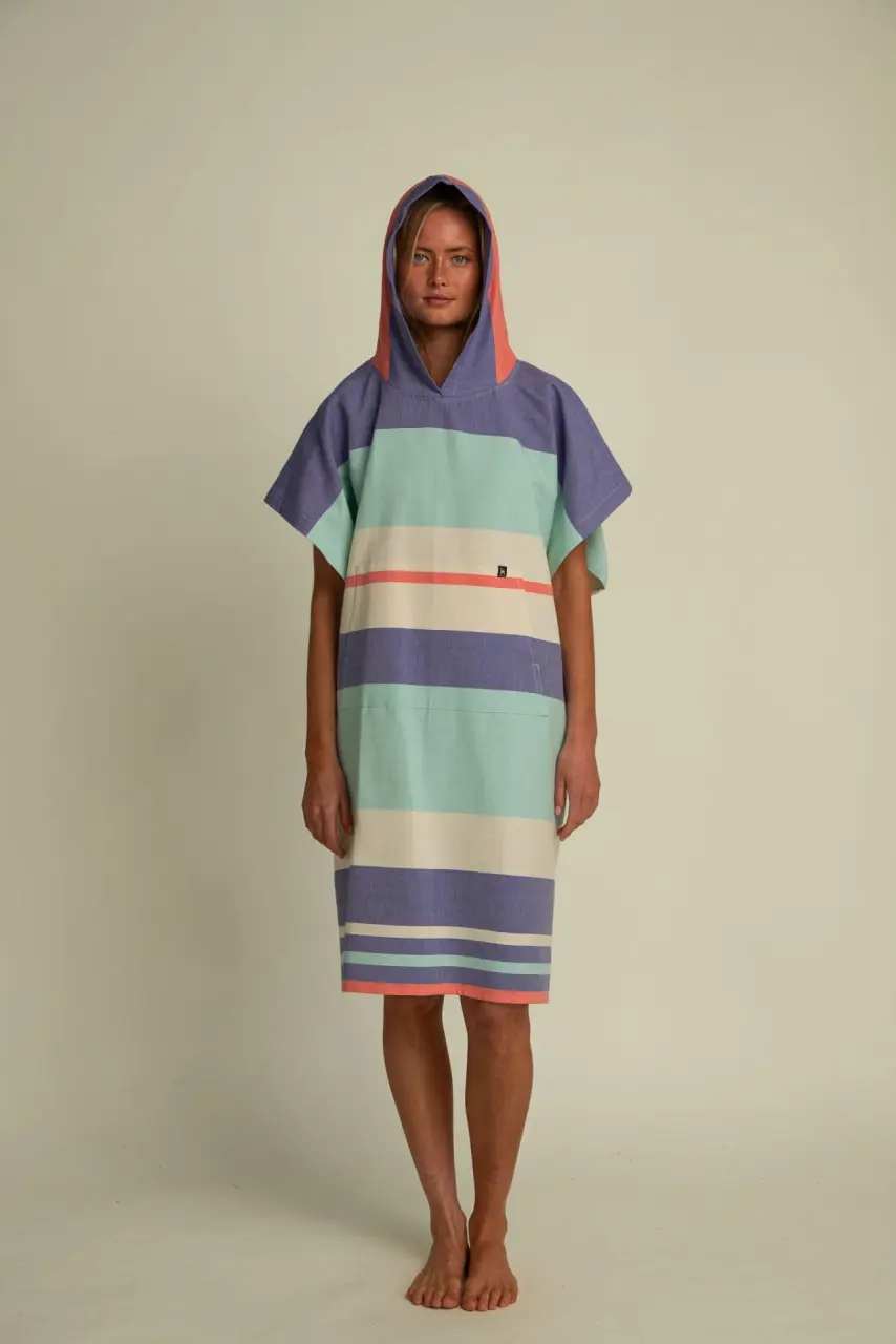 Futah - Papua Roxo & Verde Água Poncho (3)