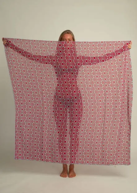 Futah Azul Aquático & Coral Pareo