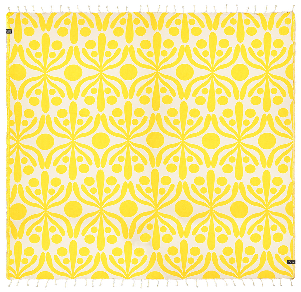 Futah - Flora Amarelo Toalha de Praia Grande (1)
