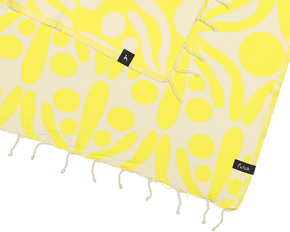 Futah - Flora Jaune Serviette de Plage XL (3)