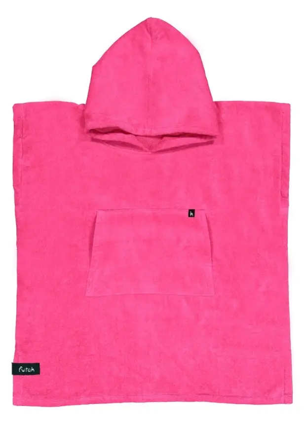 Futah - Ericeira Rose Neon Poncho Épongé Enfant (1)